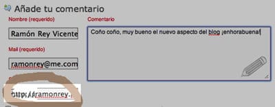 error en comment